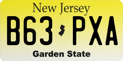 NJ license plate B63PXA