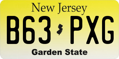 NJ license plate B63PXG