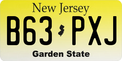 NJ license plate B63PXJ