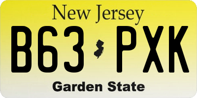 NJ license plate B63PXK