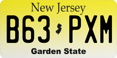 NJ license plate B63PXM