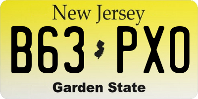NJ license plate B63PXO