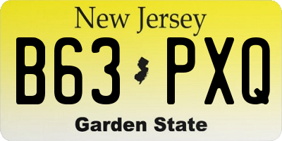 NJ license plate B63PXQ