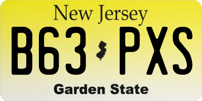 NJ license plate B63PXS