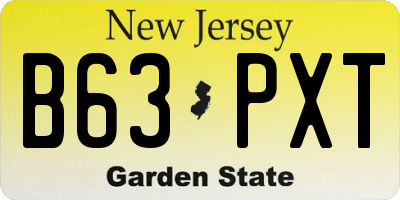 NJ license plate B63PXT