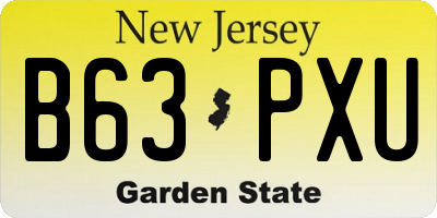 NJ license plate B63PXU