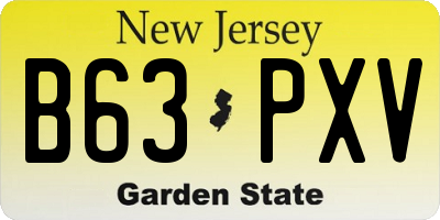 NJ license plate B63PXV