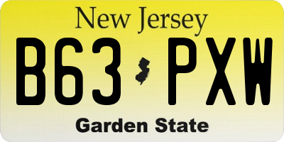 NJ license plate B63PXW