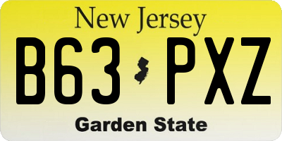 NJ license plate B63PXZ