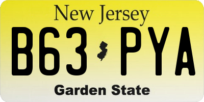 NJ license plate B63PYA