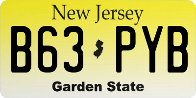 NJ license plate B63PYB
