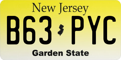 NJ license plate B63PYC