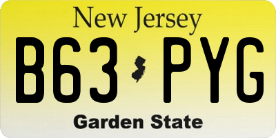 NJ license plate B63PYG
