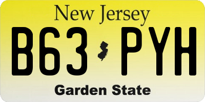 NJ license plate B63PYH