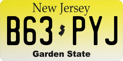 NJ license plate B63PYJ