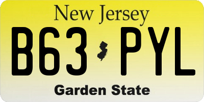 NJ license plate B63PYL