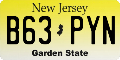 NJ license plate B63PYN