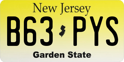 NJ license plate B63PYS