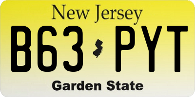 NJ license plate B63PYT
