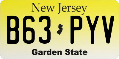 NJ license plate B63PYV