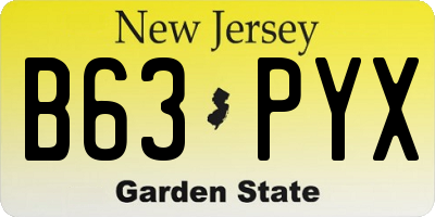 NJ license plate B63PYX