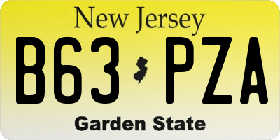 NJ license plate B63PZA