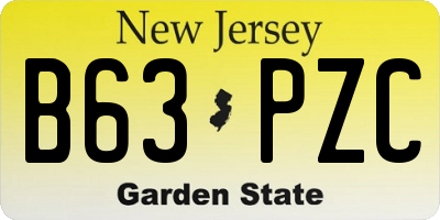 NJ license plate B63PZC