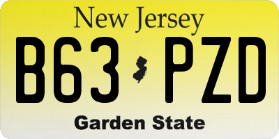 NJ license plate B63PZD