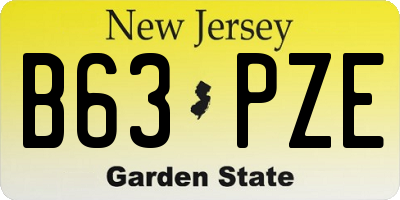 NJ license plate B63PZE