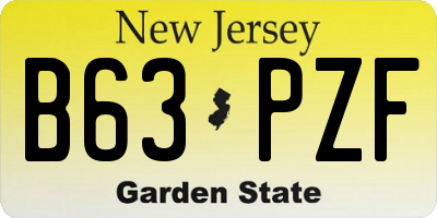 NJ license plate B63PZF