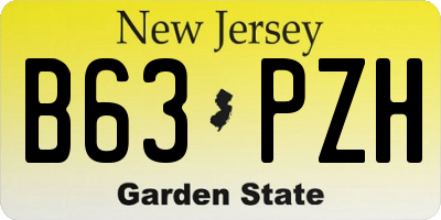 NJ license plate B63PZH