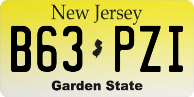 NJ license plate B63PZI