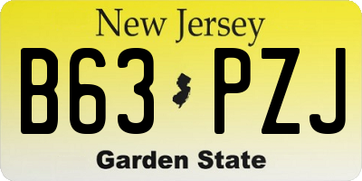 NJ license plate B63PZJ