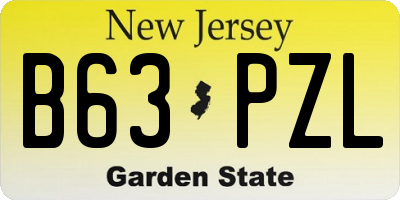 NJ license plate B63PZL