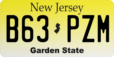 NJ license plate B63PZM