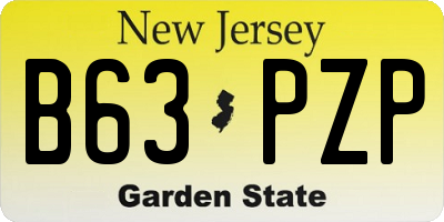 NJ license plate B63PZP