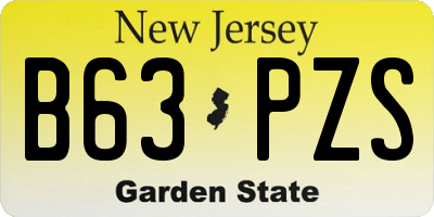 NJ license plate B63PZS