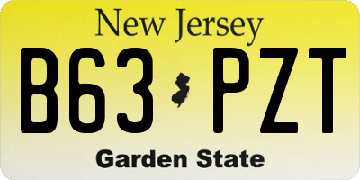 NJ license plate B63PZT