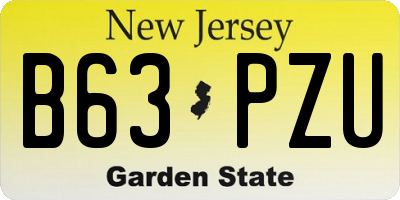 NJ license plate B63PZU