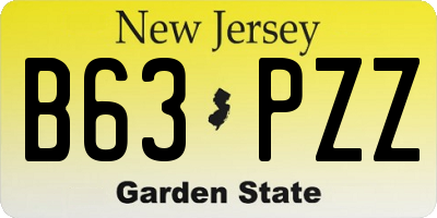 NJ license plate B63PZZ