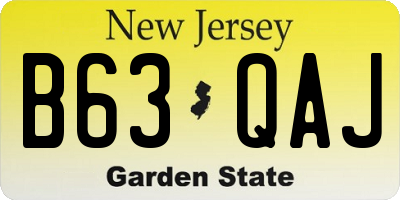 NJ license plate B63QAJ