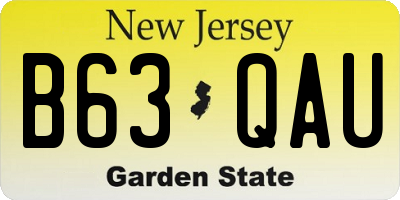 NJ license plate B63QAU