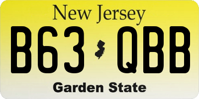 NJ license plate B63QBB