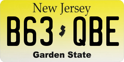 NJ license plate B63QBE