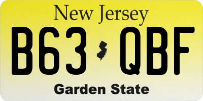 NJ license plate B63QBF