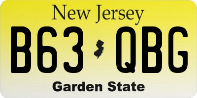 NJ license plate B63QBG