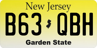 NJ license plate B63QBH