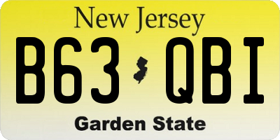NJ license plate B63QBI