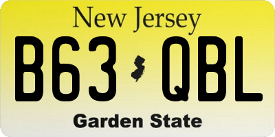 NJ license plate B63QBL