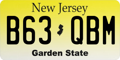NJ license plate B63QBM
